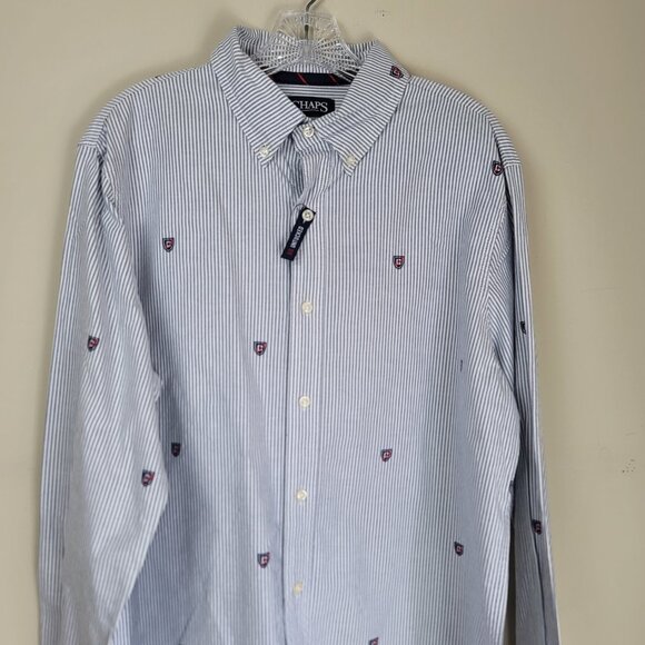 Chaps Heritage Striped Button Down Shirt Men's Large NWT Long Sleeve Casual - Picture 6 of 13